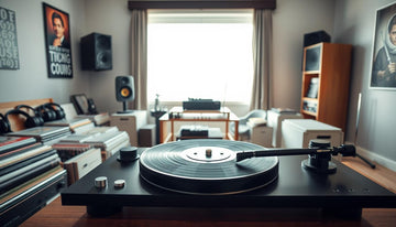 turntable, vinyl record player