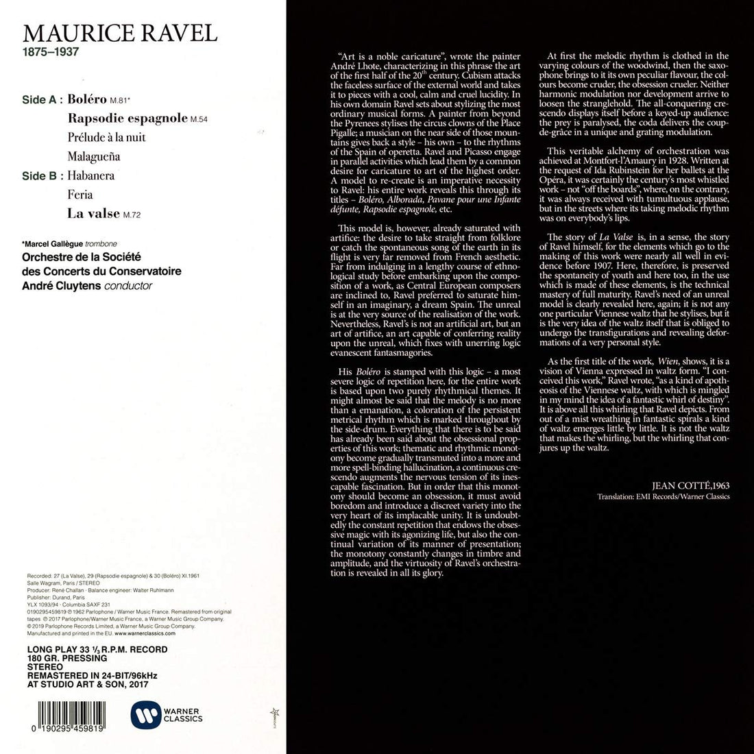 Ravel: Bolero, Rapsodie Espagn | Andre Cluytens