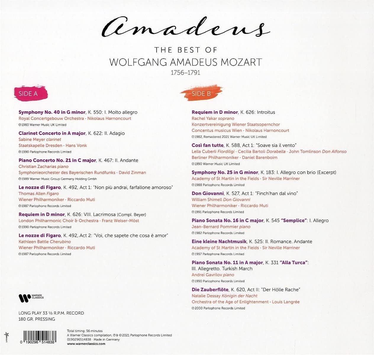 Amadeus: The Best Of Mozart | Best Of Mozart Lp