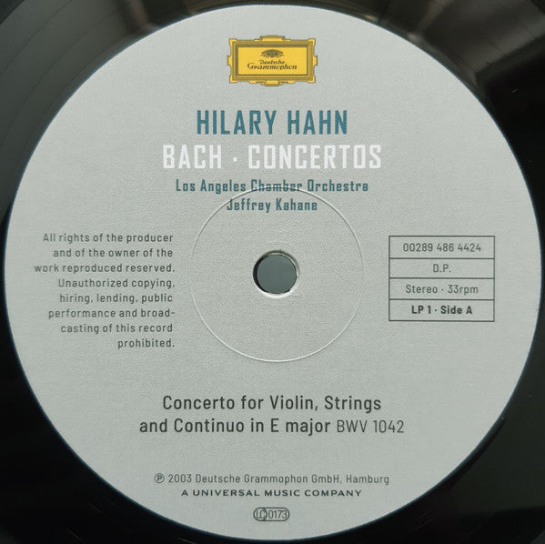 J.S. Bach: Violin Concertos | Hilary Hahn, Los Angeles Chamber Orchestra, Jeffrey Kahane