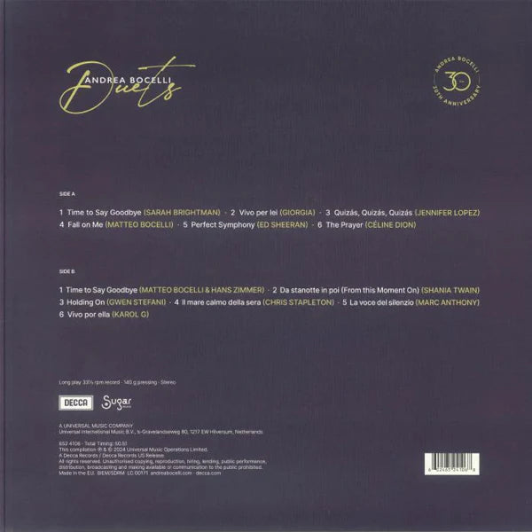 Duets - 30th Anniversary (The Highlights) | Andrea Bocelli