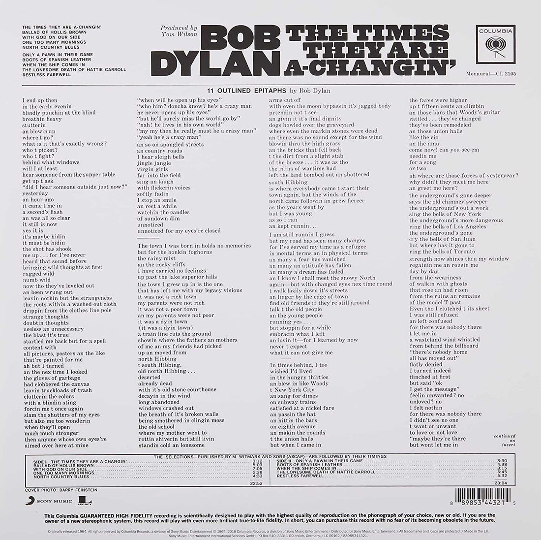 The Times They Are A-Changin | Bob Dylan