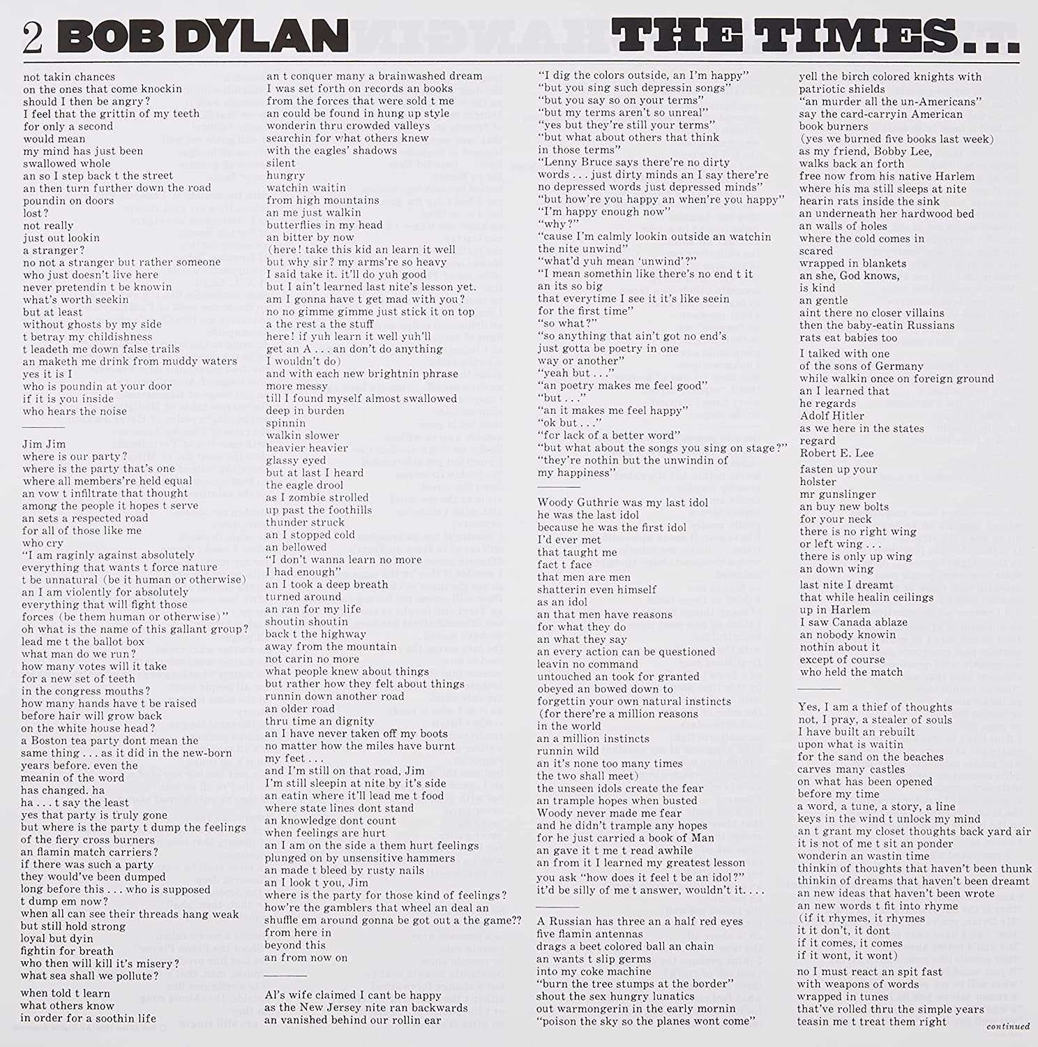 The Times They Are A-Changin | Bob Dylan