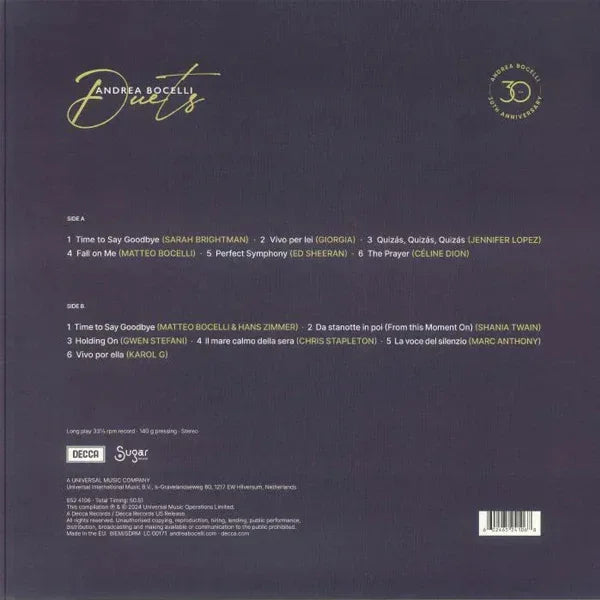 Duets - 30th Anniversary (The Highlights) | Andrea Bocelli