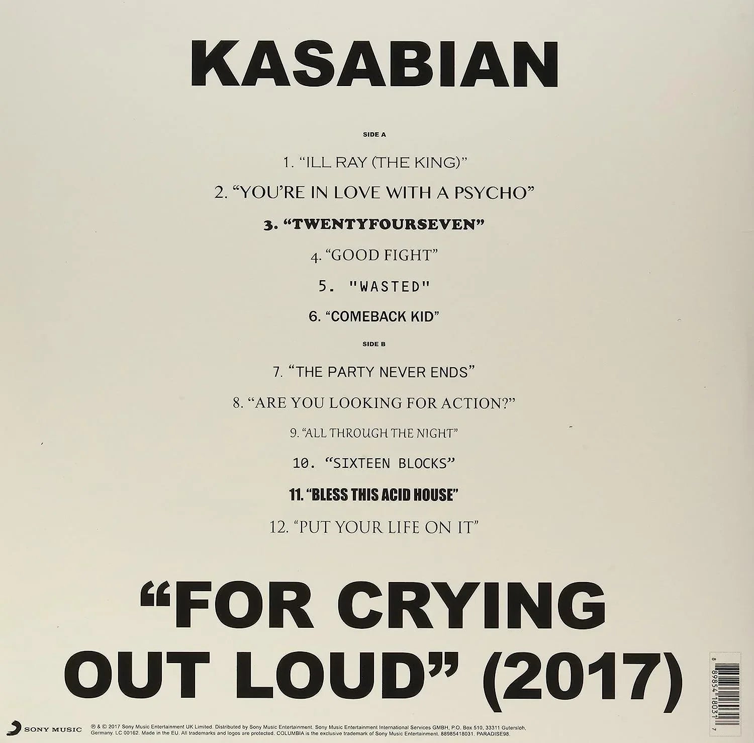 For Crying Out Loud | Kasabian