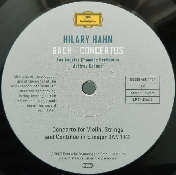 J.S. Bach: Violin Concertos | Hilary Hahn, Los Angeles Chamber Orchestra, Jeffrey Kahane