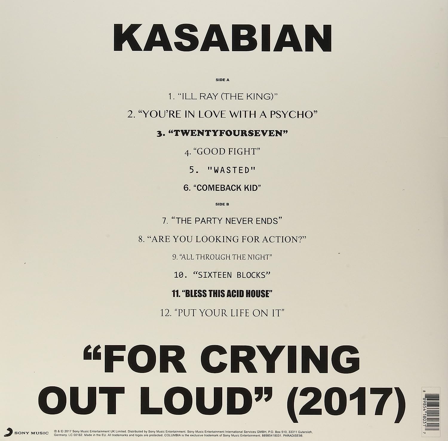 For Crying Out Loud | Kasabian