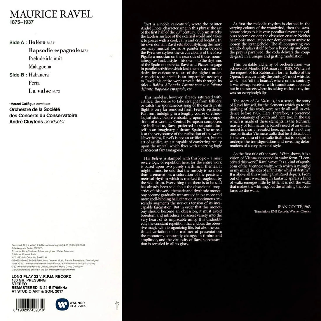 Ravel: Bolero, Rapsodie Espagn | Andre Cluytens