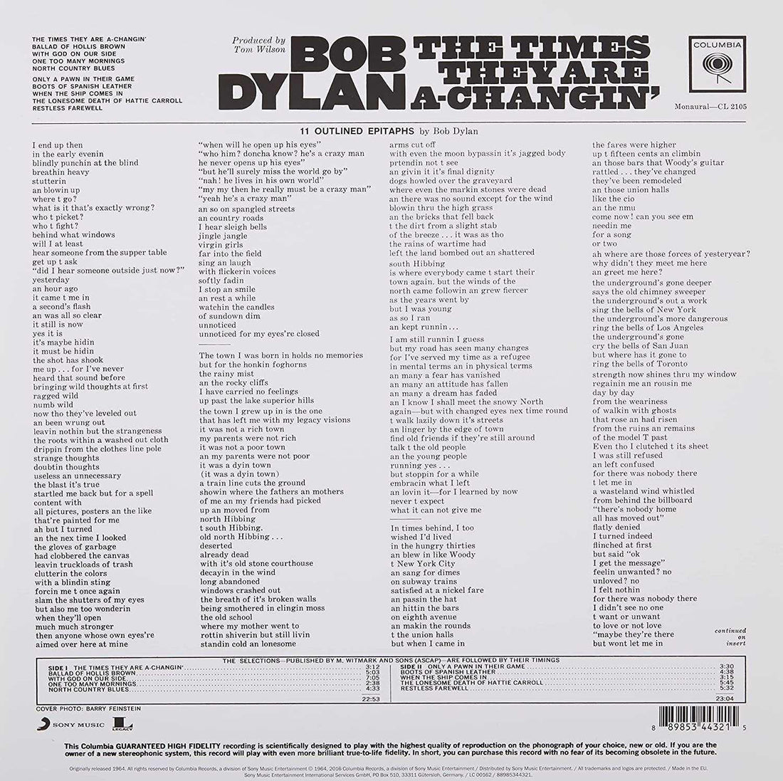 The Times They Are A-Changin | Bob Dylan